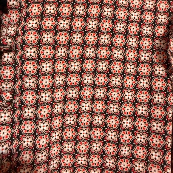 Loft Petites S Womens Geometric Print Long Sleeve Blouse - Picture 5 of 7